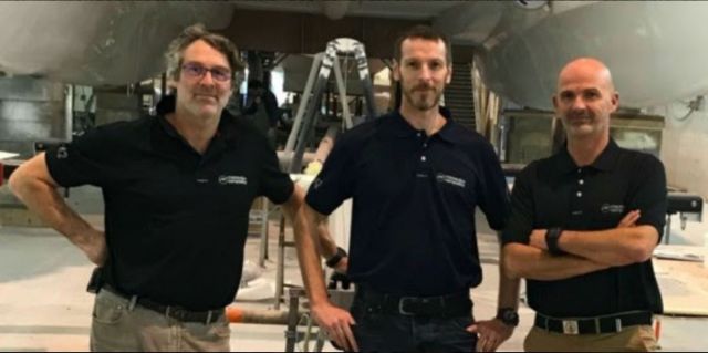 Samuel Marsaudon, Damien Cailliau et Frédéric Blandin, l'ancien et les nouveaux dirigeants de Marsaudon Composites