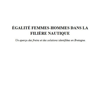 Etude egalite Femmes Hommes dans la filiere nautique