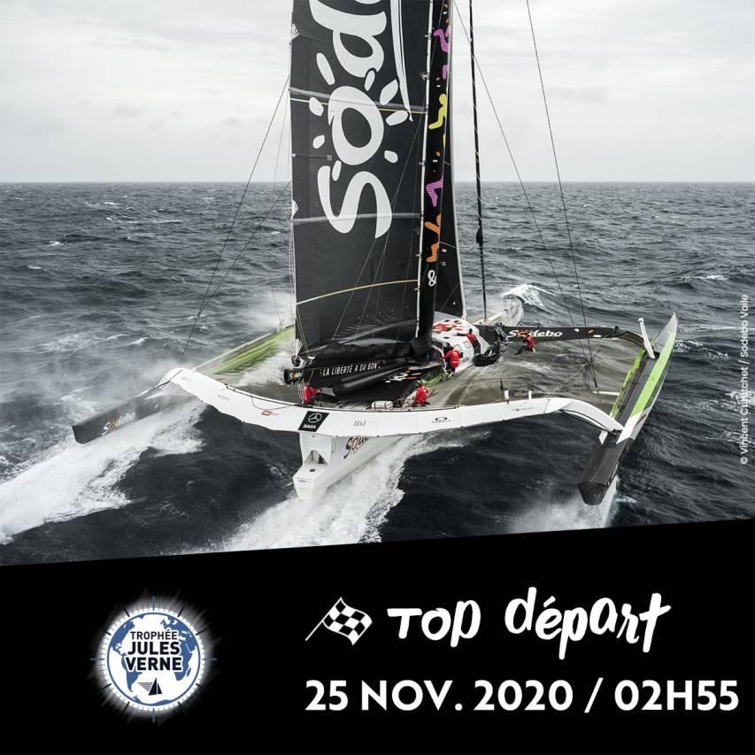 Trophée Jules Verne la chasse au record du tour du monde pour SODEBO ULTIM 3
